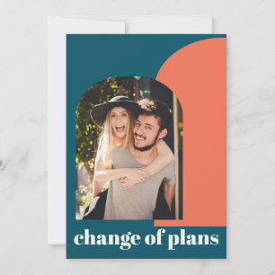 Änderung der Pläne Hochzeit Farbige Blaue Geometri Save The Date