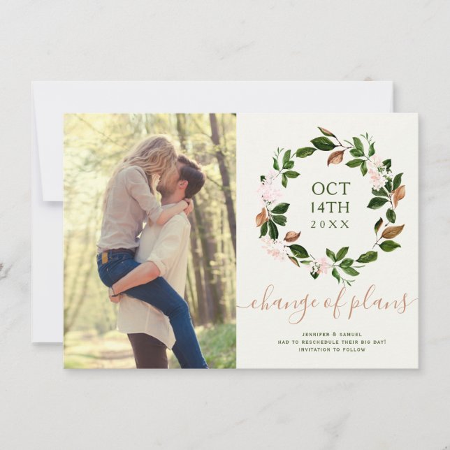 Änderung der Pläne Hochzeit im Herbst Foto Einladu Einladung (Vorderseite)