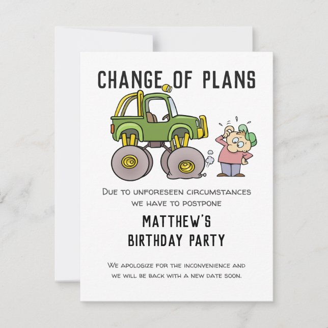 Änderung der Pläne Party Stornierung nach dem Spaß (Vorderseite)