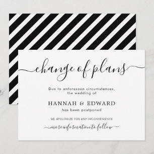 Änderung der Pläne Vertagte Hochzeitsankündigung Einladung