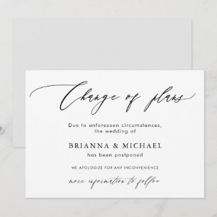 Änderung der Pläne Vertagte Hochzeitsankündigung Einladung