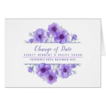 Änderung des Datums anemone lila Hochzeit verschob