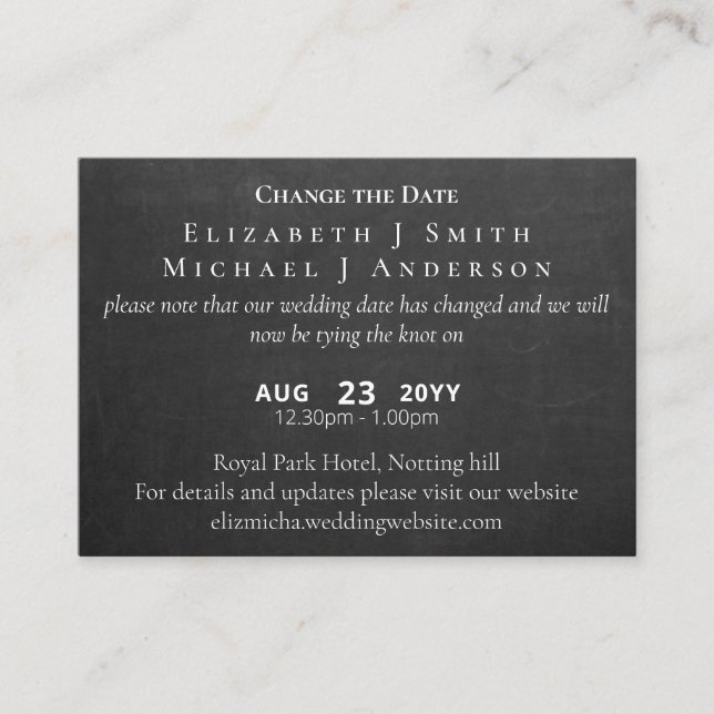 Änderung des Datums der Verschiebung des Fotos ink Hinweiskarte (Vorderseite)