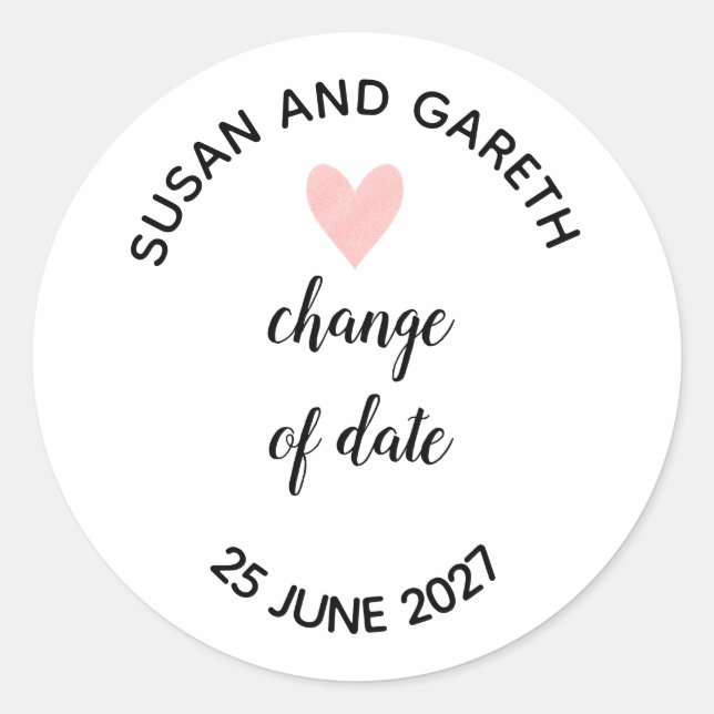 Änderung des Datums Runder Aufkleber (Vorderseite)