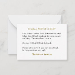 Änderung des Hochzeitstages Mitteilungskarte