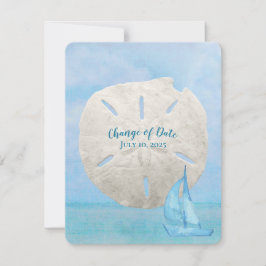 Änderung von Datum Sand Dollar und Segelboot Save The Date
