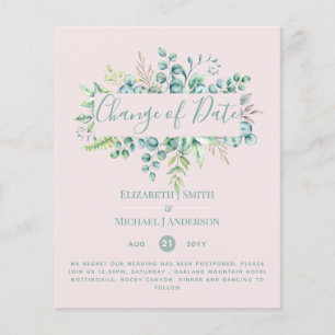 Änderung von Plänen Datum Grüne Eukalyptus Ereigni