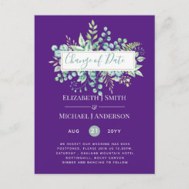 Änderung von Plänen Datum Grüne Eukalyptus Ereigni Postkarte