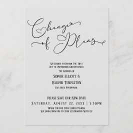 Änderung von Plänen, elegantes, graues neues Hochz Einladung