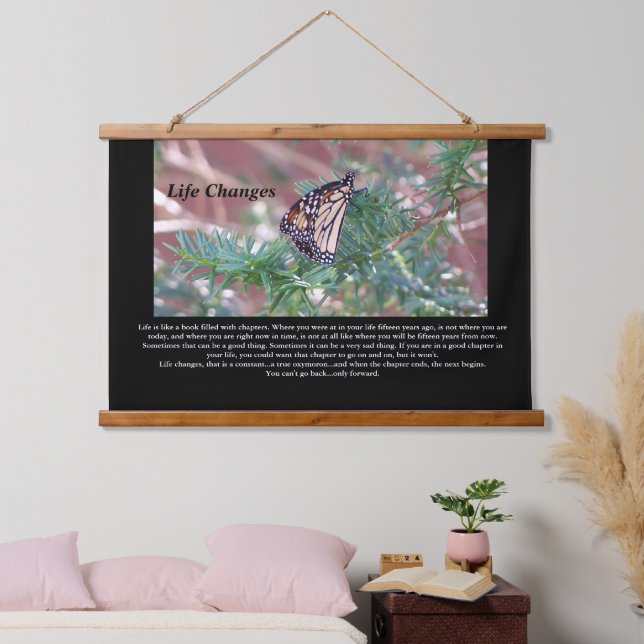 Änderungen des Lebens durch Inspiration Wandteppich Mit Holzrahmen (Schlafzimmer)