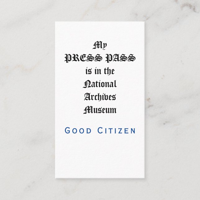 Änderungsantrag Audit - Mein Pressepass Visitenkarte (Vorderseite)