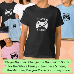 Änderungsnummer, Spieler zwei Matching Boy's Gamer T-Shirt