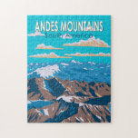 Andes Mountains South America Travel Art Vintage<br><div class="desc">Andes Mountains in a vector art style. The Andes,  running along South America's western side,  is among the world's longest mountain ranges</div>