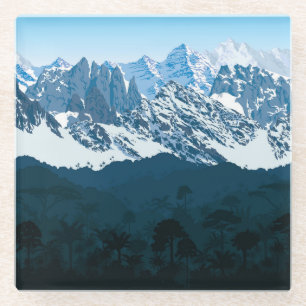 Andes Rainforest: Vintager Dschungel Nahtlos Glasuntersetzer