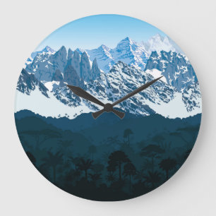 Andes Rainforest: Vintager Dschungel Nahtlos Große Wanduhr
