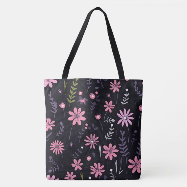 Andi Folk Blume Custom Design Toag Tasche (Vorderseite)