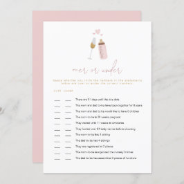 ANDI Pink Poppin Flaschen über oder unter dem Kind Einladung