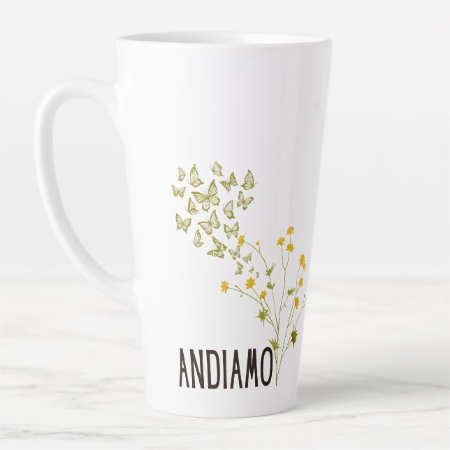 Andiamo (mit Schmetterlingen und Schmetterlingen) Milchtasse (Links)