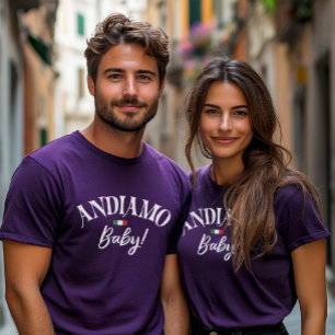 Andiamo T-Shirt de voyage italien pour adultes Mam