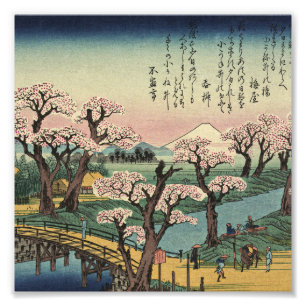 Ando Hiroshige - Abend Glow bei Koganei Bridge Fotodruck