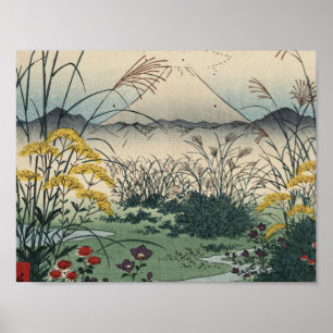 Ando Hiroshige - Otsuki Fields in der Provinz Kai Poster