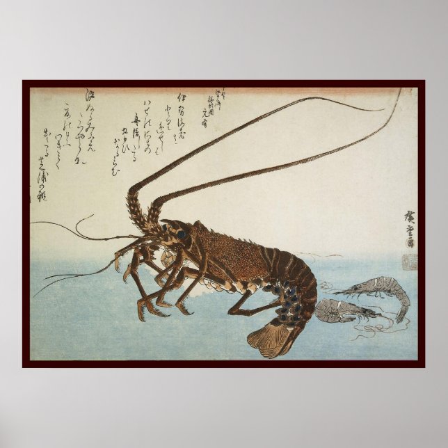 Ando Hiroshige Sheet Hummer und Shrimps Poster (Vorne)