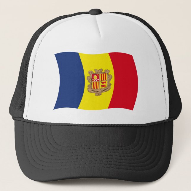 Andorra Flag Hat Truckerkappe (Vorderseite)