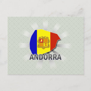 Andorra Flag Map 2.0 Postkarte
