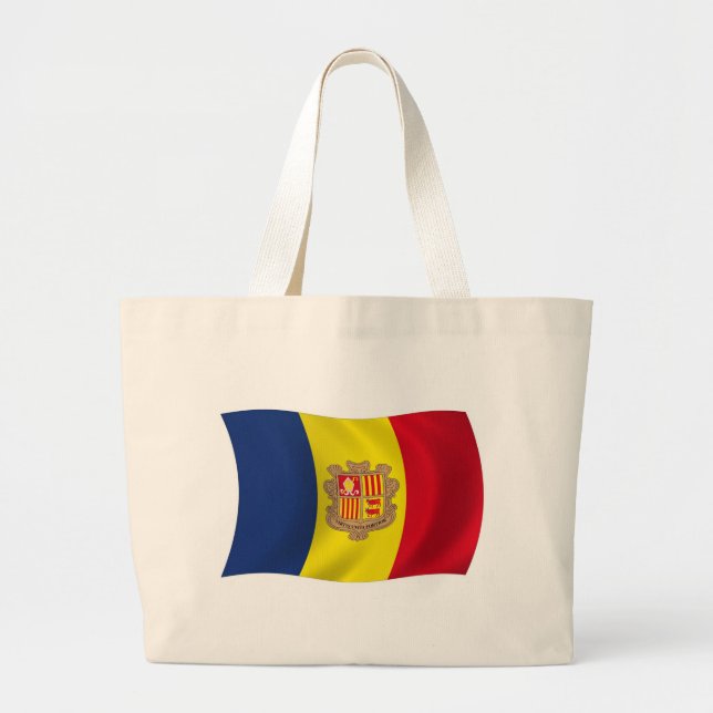 Andorra Flag Tote Tag Jumbo Stoffbeutel (Vorne)