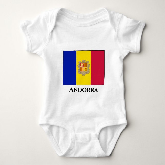 Andorra-Flagge Baby Strampler (Vorderseite)