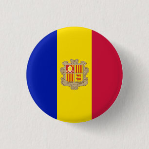 Andorra-Flagge Button