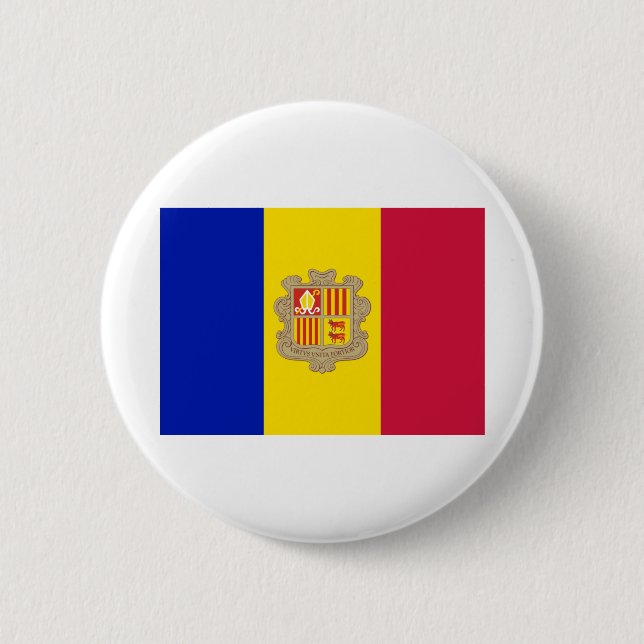 Andorra-Flagge Button (Vorderseite)
