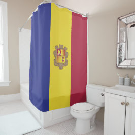 Andorra-Flagge Duschvorhang
