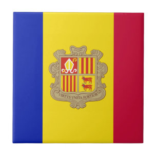 Andorra-Flagge Fliese