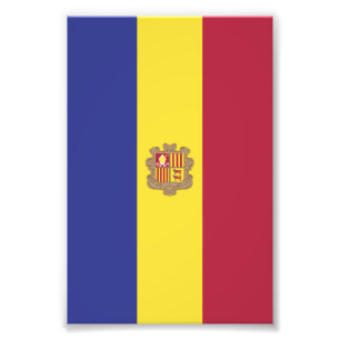 Andorra-Flagge Fotodruck