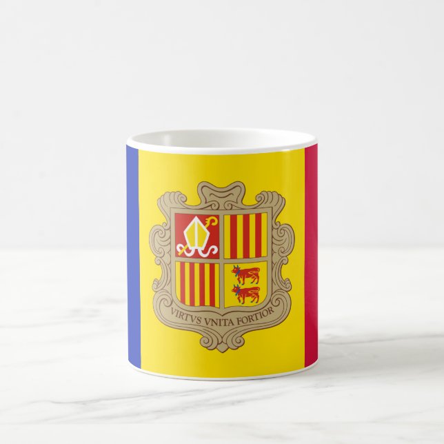 Andorra-Flagge Kaffeetasse (Mittel)