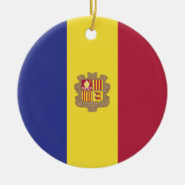 Andorra-Flagge Keramik Ornament