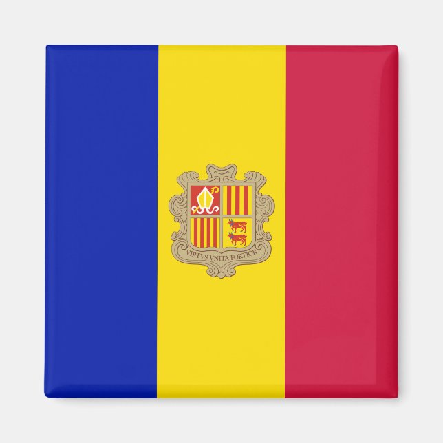 Andorra-Flagge Magnet (Vorne)