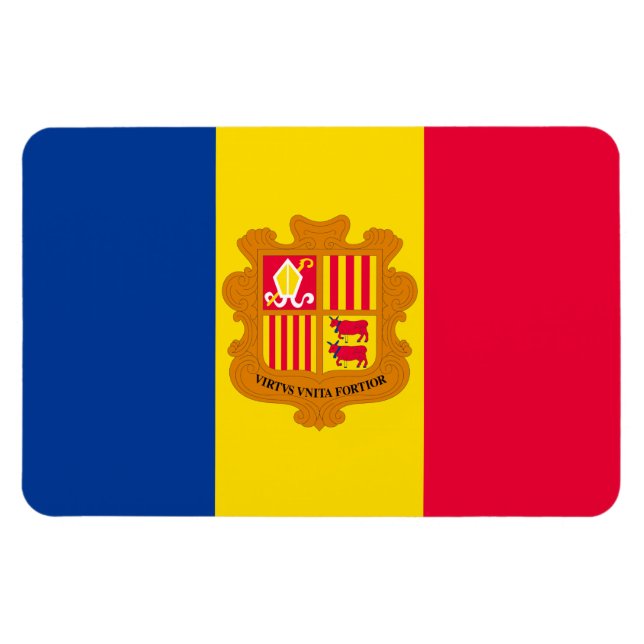 Andorra-Flagge Magnet (Horizontal)