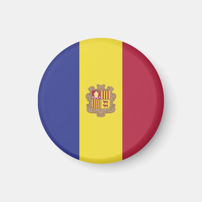 Andorra-Flagge Magnet (Vorne)
