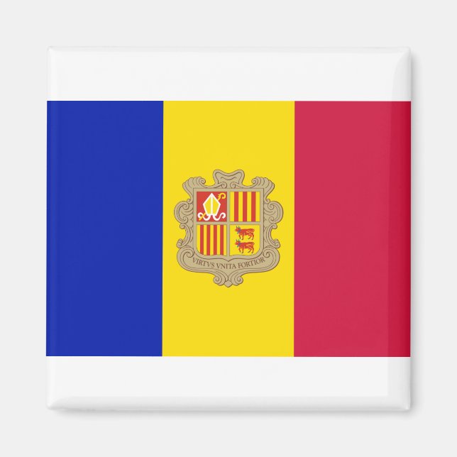 Andorra-Flagge Magnet (Vorne)