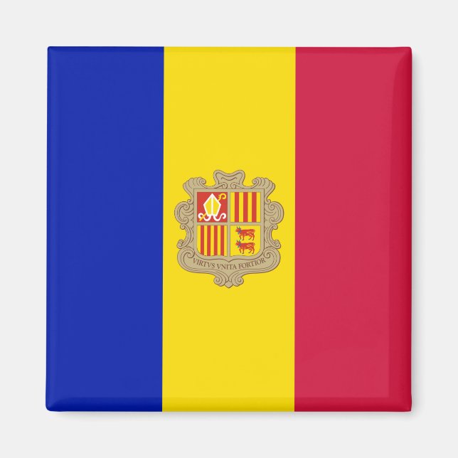 Andorra-Flagge Magnet (Vorne)