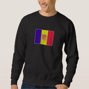 Andorra-Flagge mit Vintagen andorranischen Farben Sweatshirt