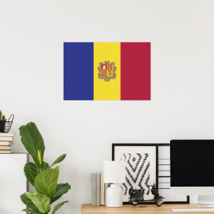 Andorra-Flagge Poster