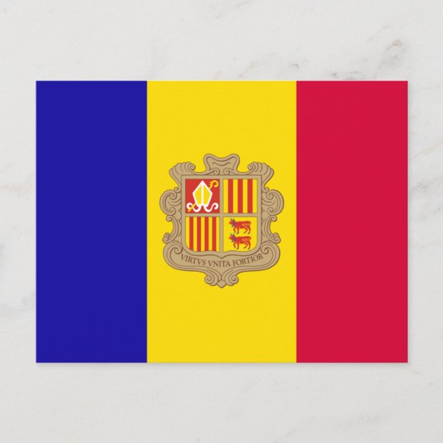 Andorra-Flagge Postkarte (Vorderseite)