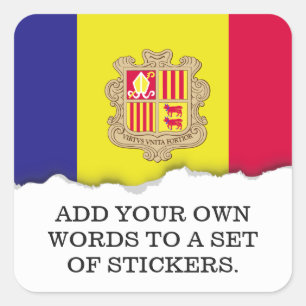 Andorra-Flagge Quadratischer Aufkleber
