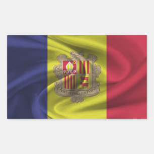 Andorra-Flagge Rechteckiger Aufkleber