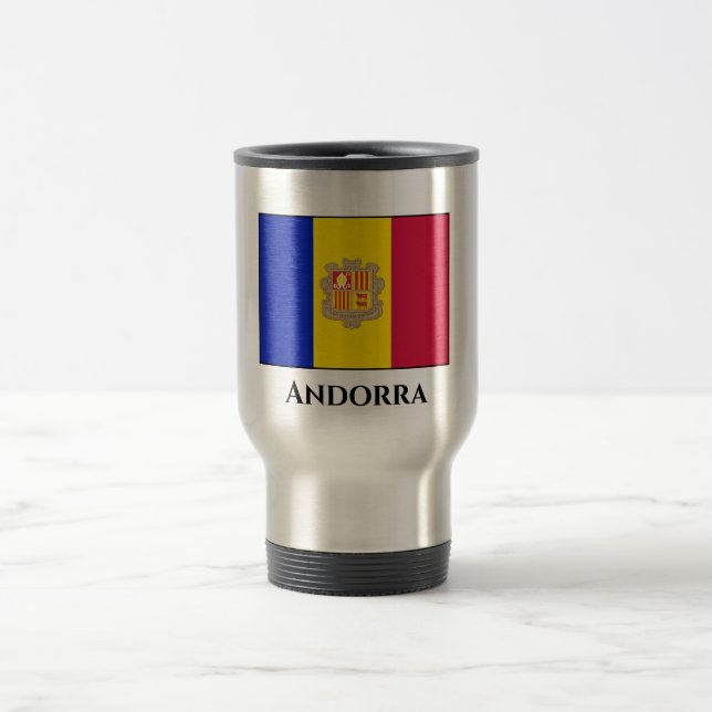Andorra-Flagge Reisebecher (Mittel)