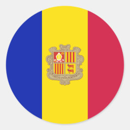 Andorra-Flagge Runder Aufkleber