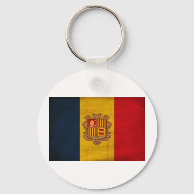 Andorra-Flagge Schlüsselanhänger (Vorderseite)